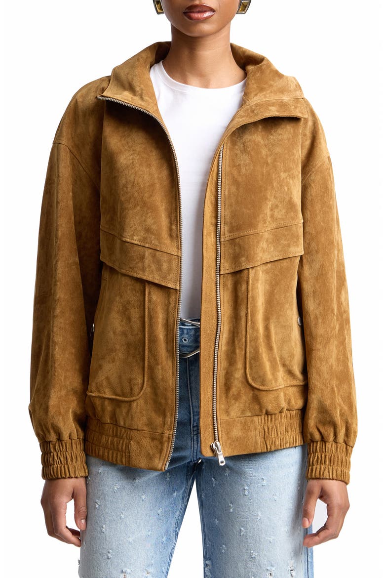 Oversize Suede Zip Jacket