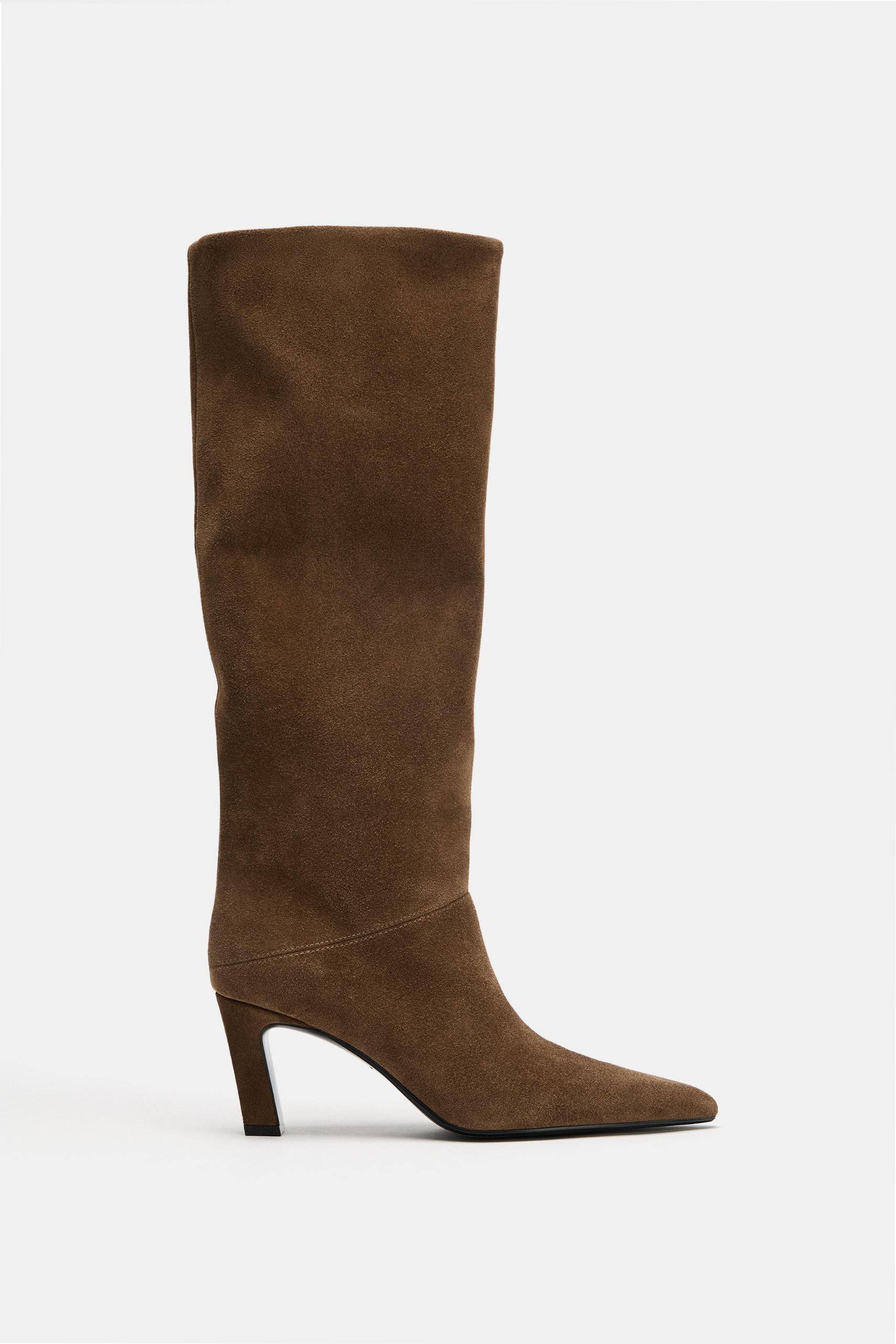 High Suede Boots - Brown - 5