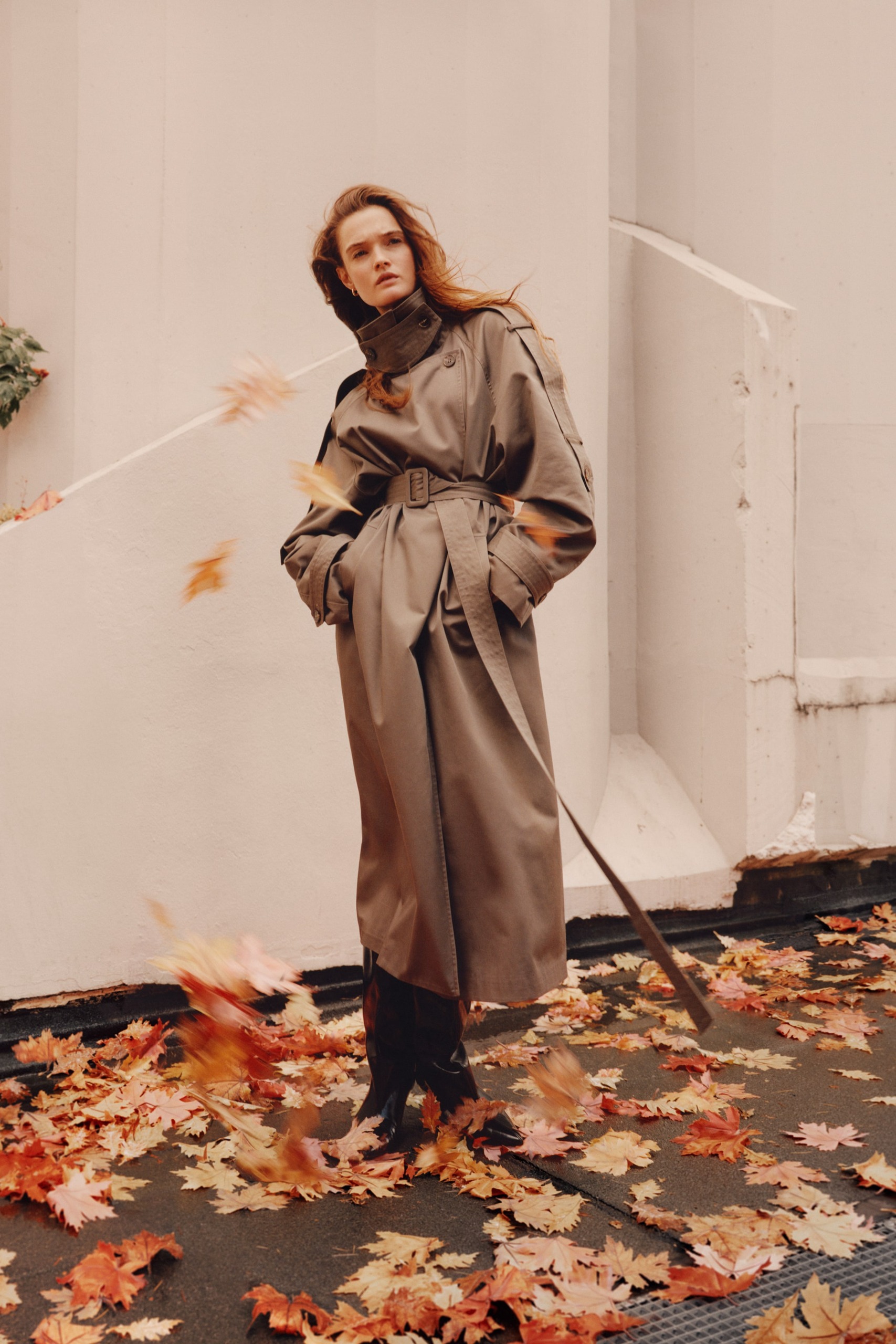 Oversized Twill Trench Coat
