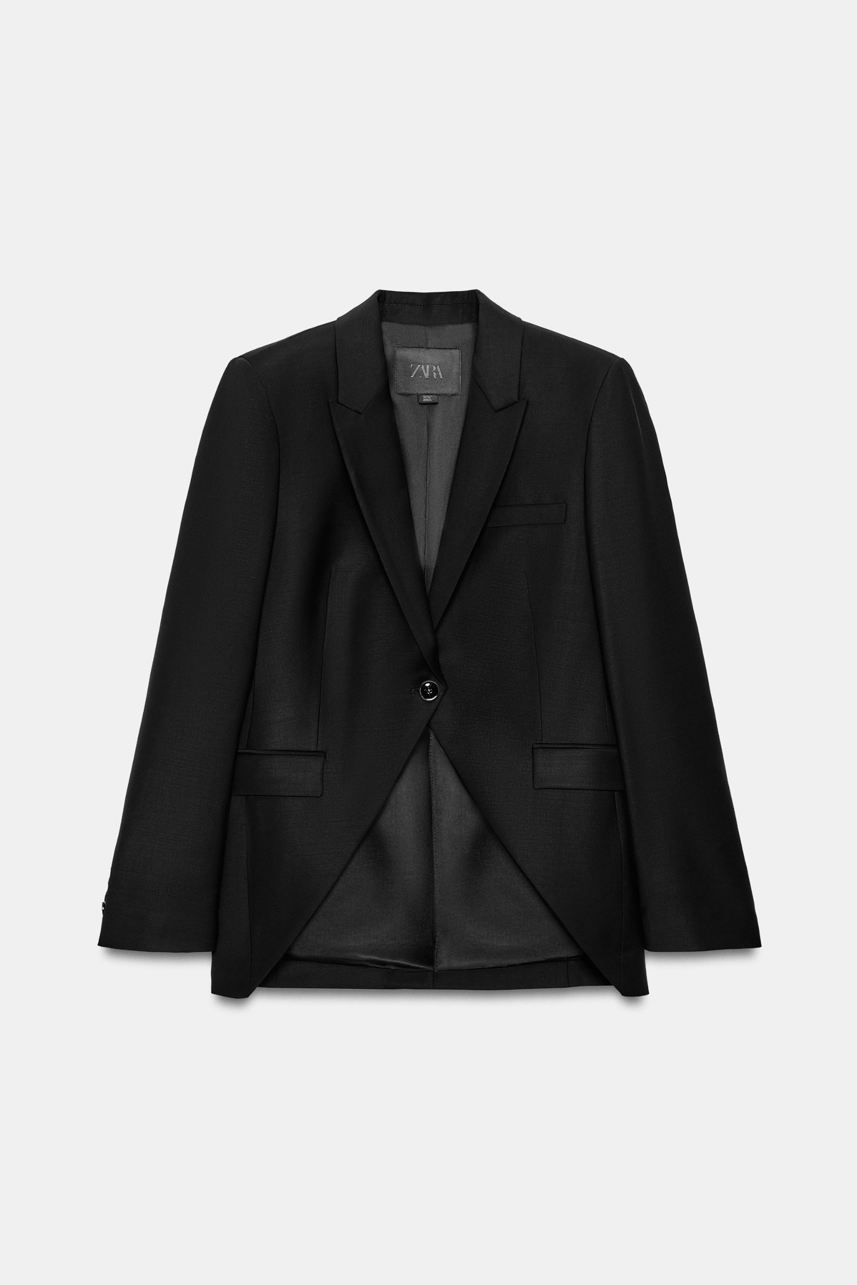 ZARA, Zw Collection Wool Blend Asymmetric Blazer