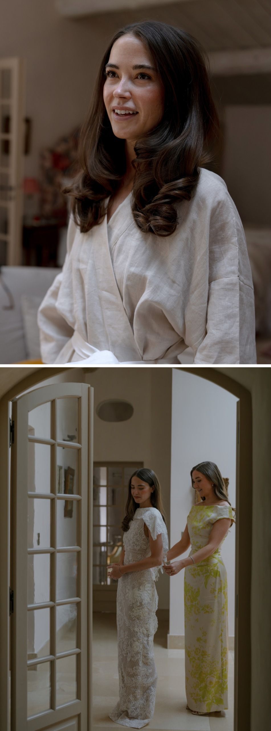 Collage of Abbie getting reading for her wedding.