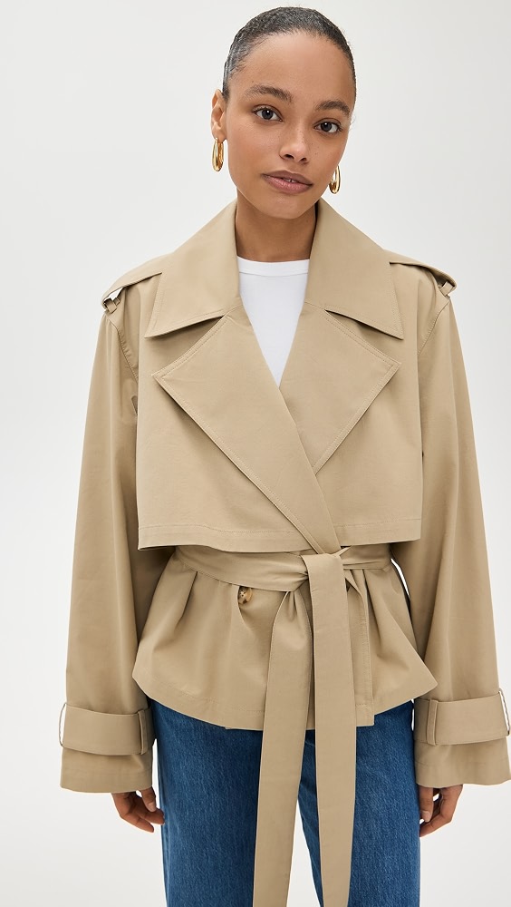 The Liz Cropped Trench Coat - Camel