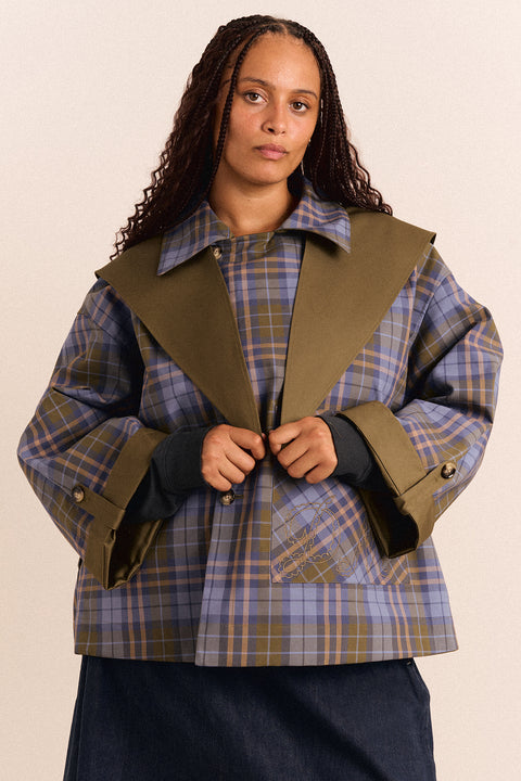 Reversible Jerry Crop Trench Coat - Olive