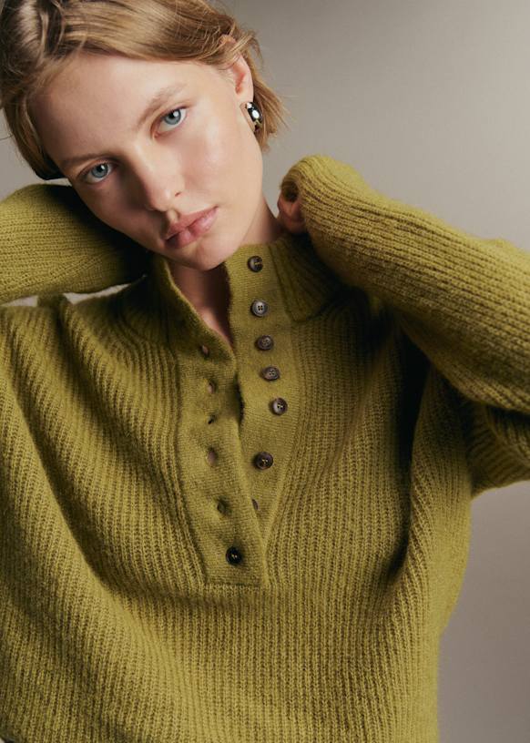 Juliette Jumper - Light Olive Green - Super Kid Mohair - Sézane