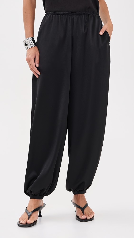 Aven Satin Pants - Black