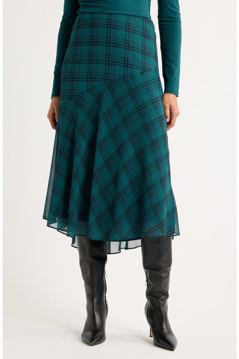 High-Low Chiffon Midi Skirt