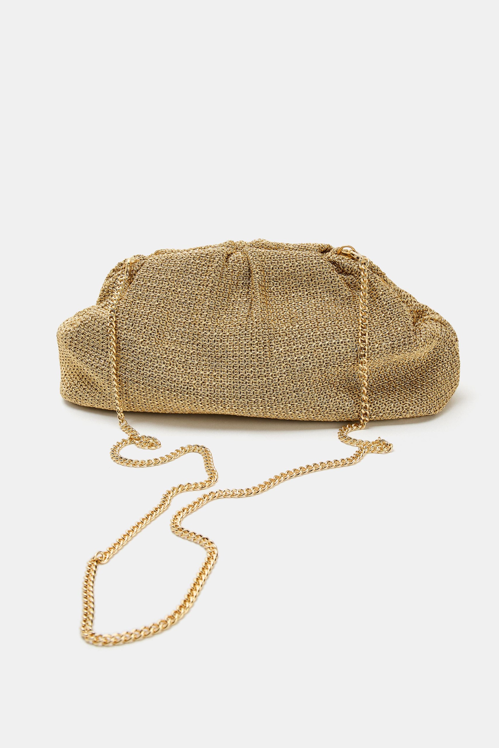 Metallic Braided Clutch - Gold - One Size Only