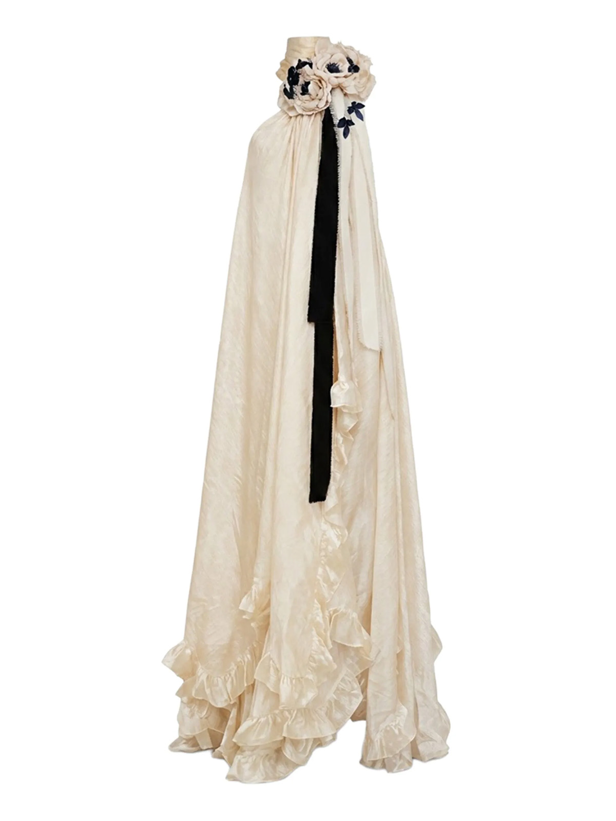 Salma Osman, Floral-Embellished Chiffon Gown