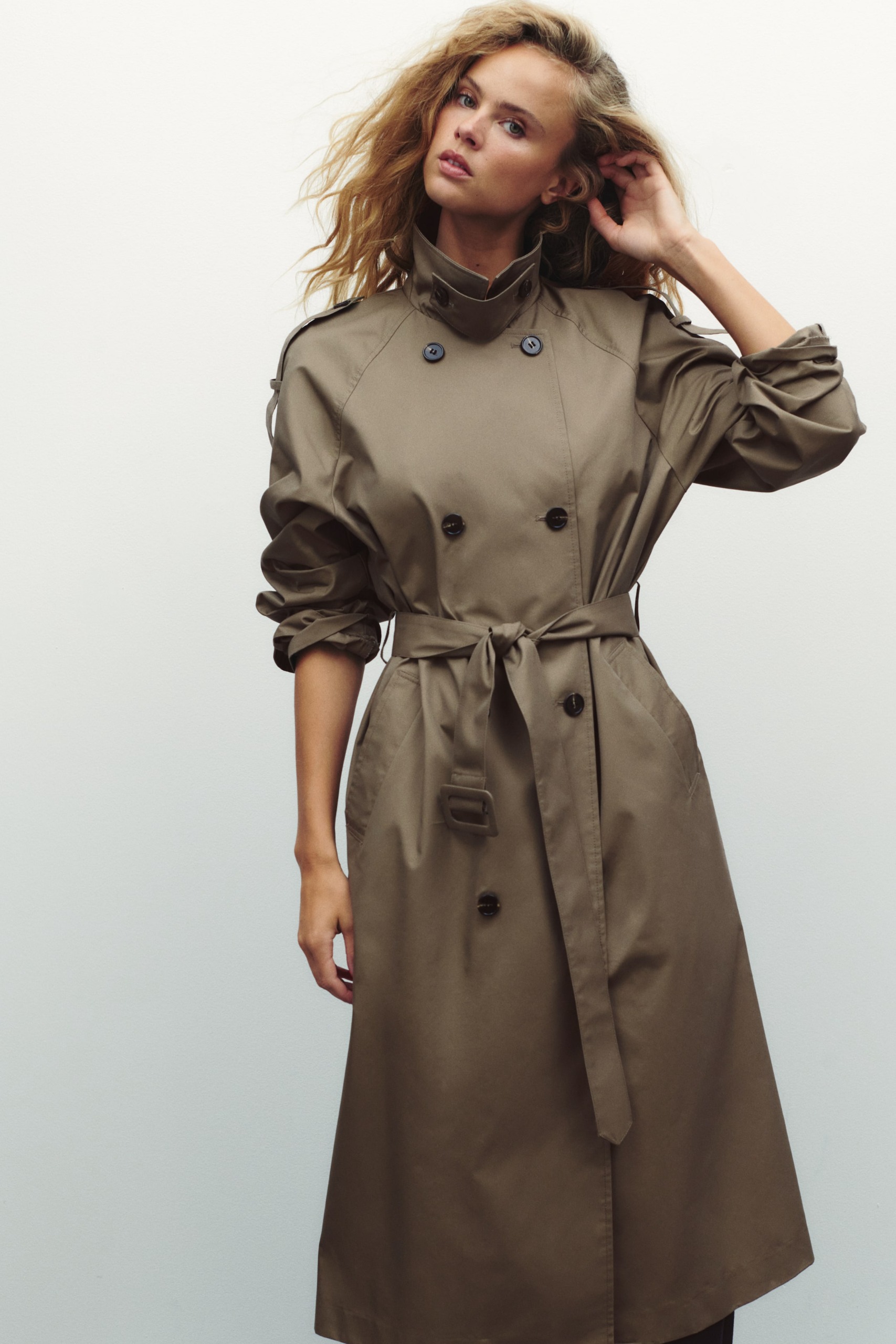 Double-Breasted Twill Trench Coat