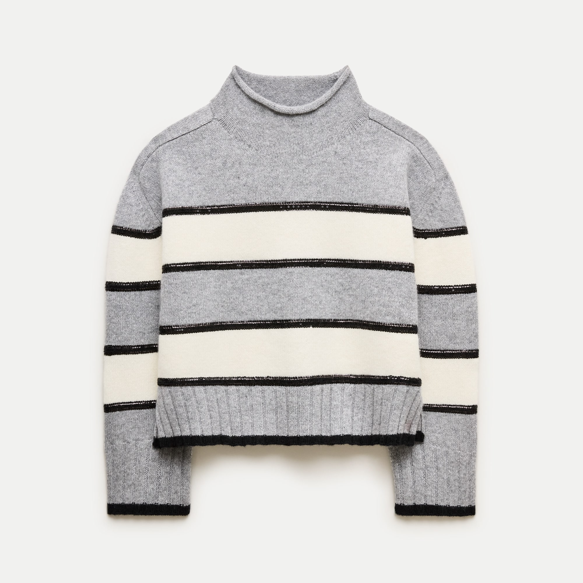 Vintage Wool Rollneck&trade; Sweater in Sequin Stripe