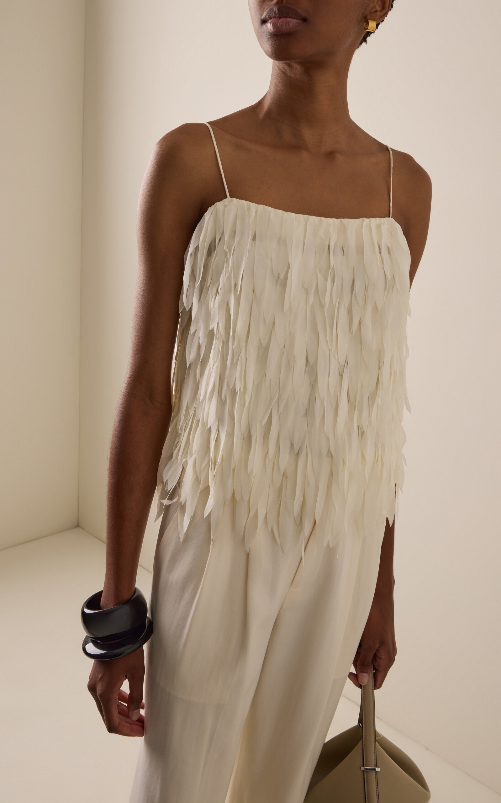 St. Agni, Fringed Chiffon Top