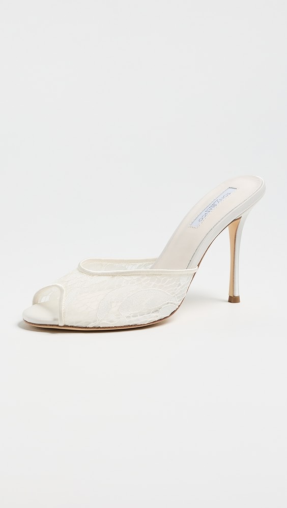 Sofia Lace Heels - Ivory Brocade