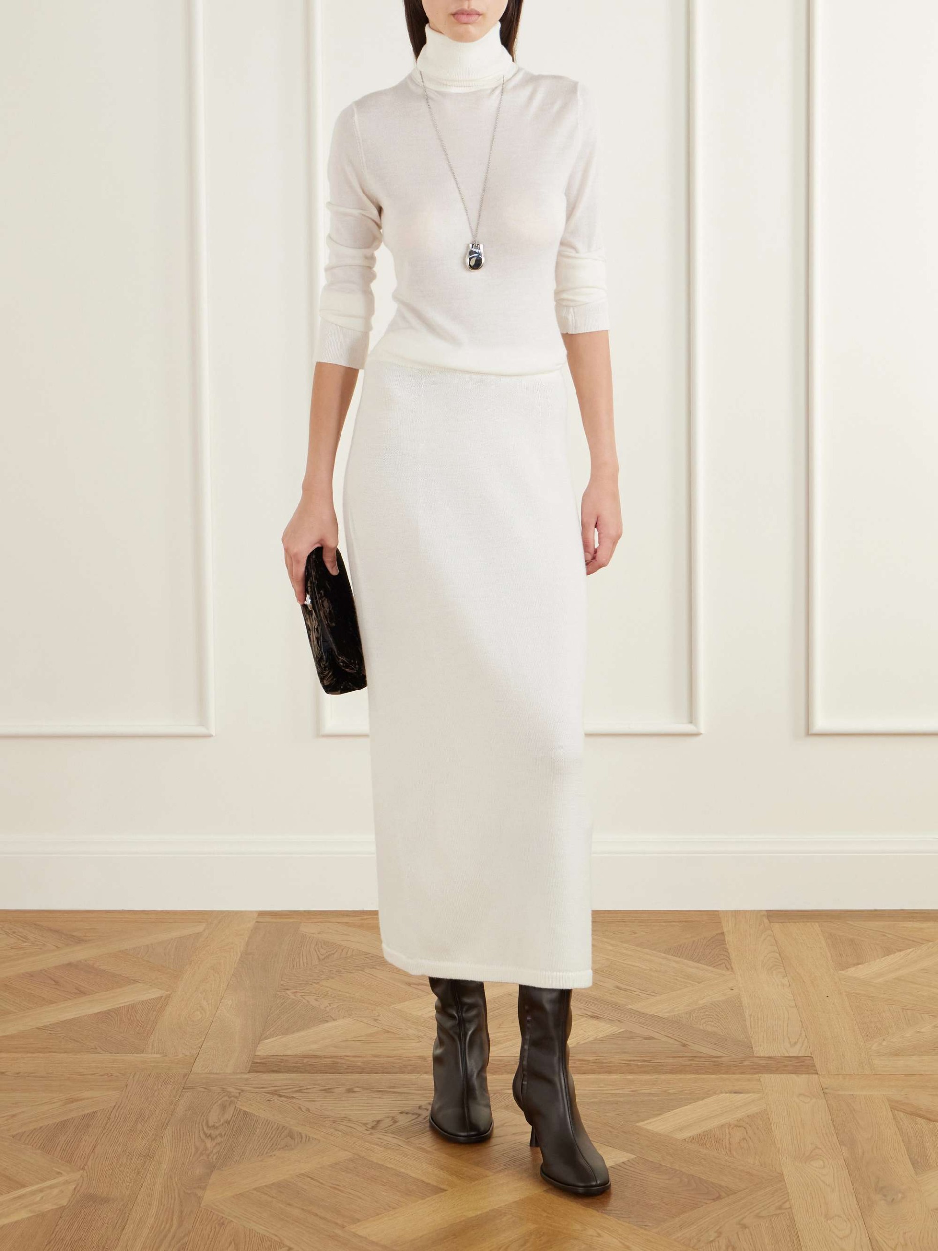 Daria Wool and Cashmere-Blend Midi Skirt