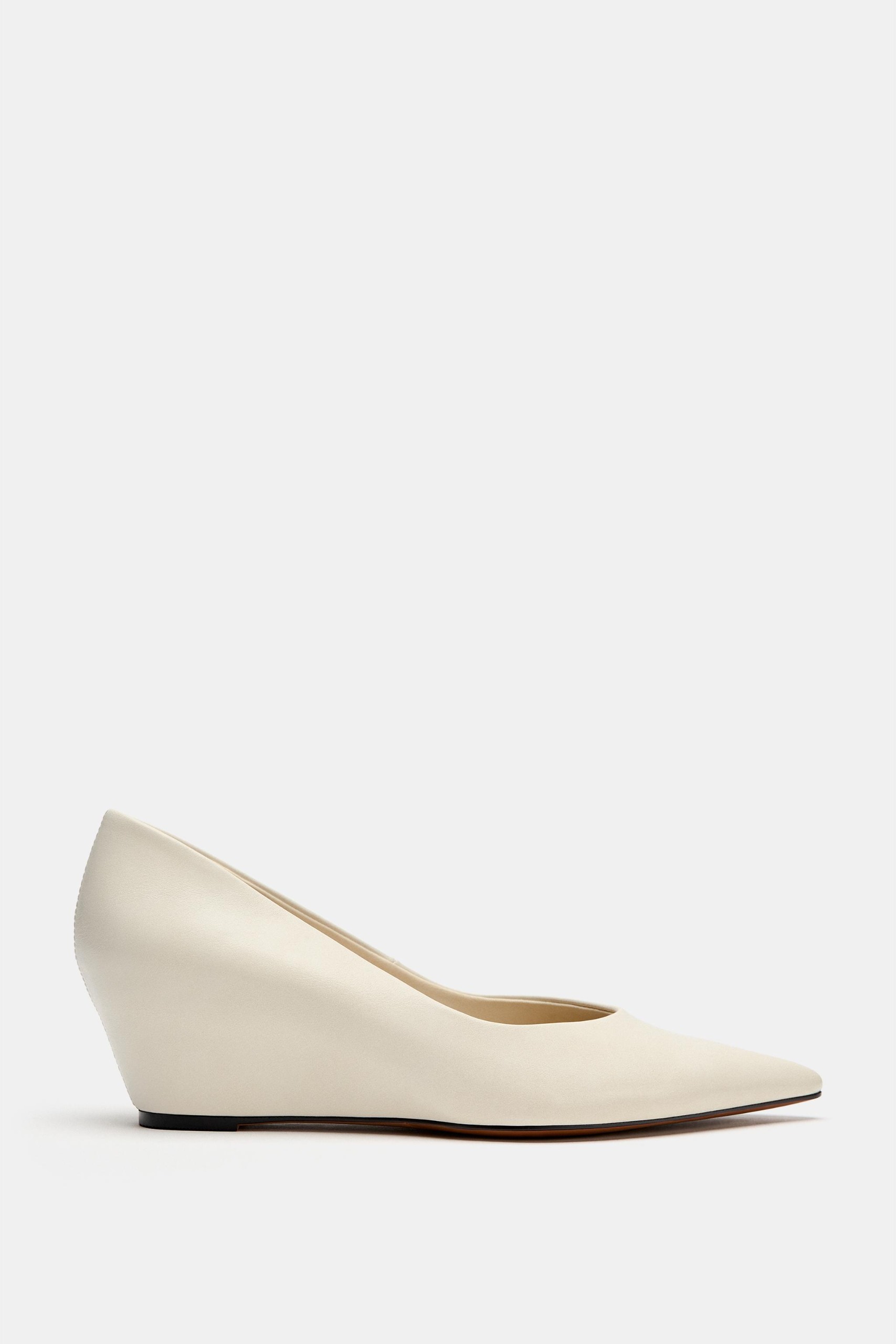 Wedge Heel Shoes - Off White - 5