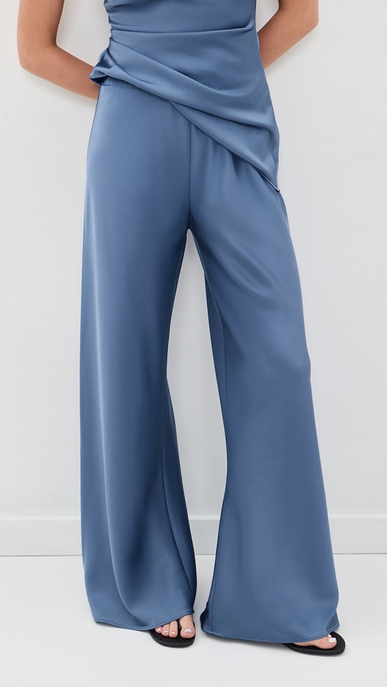 Satin Colby Pants - Denim Blue