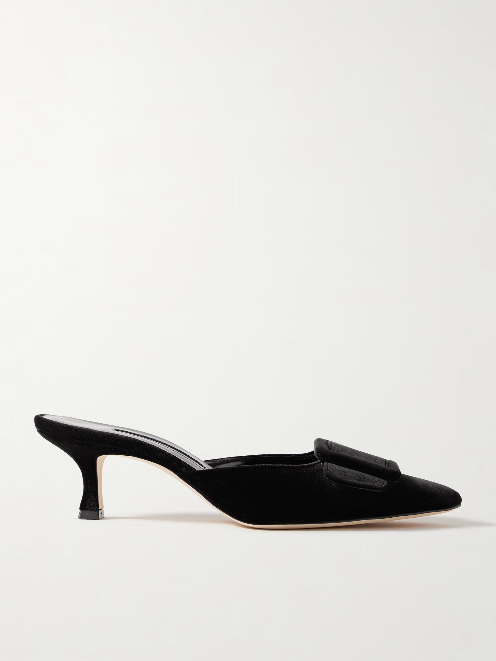 MANOLO BLAHNIK Maysale 50 buckled velvet mules