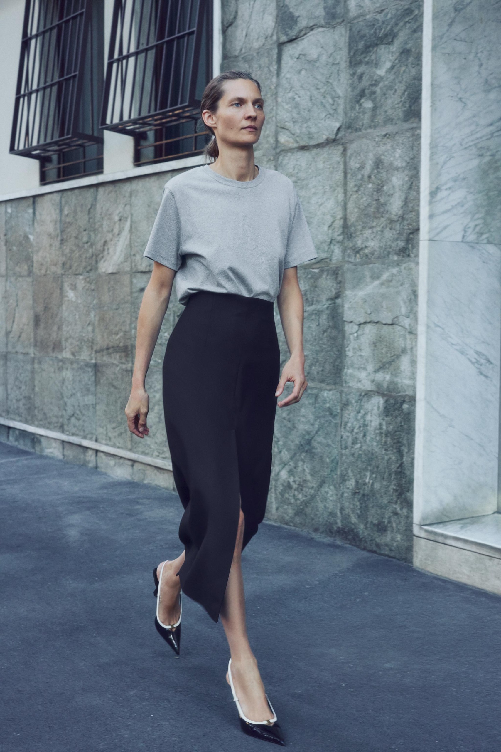 Zw Collection Straight Skirt - Black - Xs
