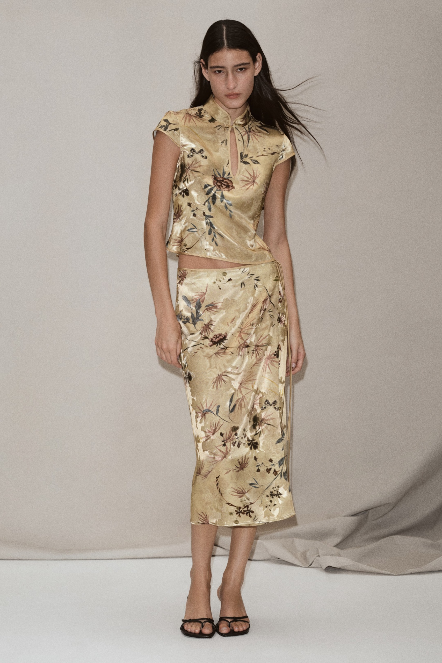 Jacquard-Weave Wrap Skirt