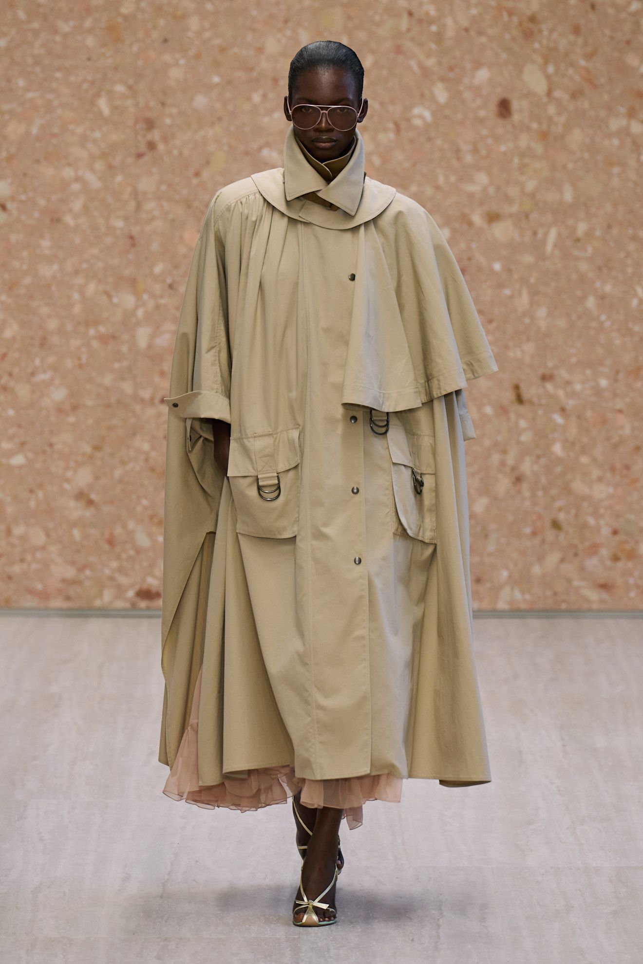 a model walks the Chloé spring/summer 2027 runway during Paris Fashion Week