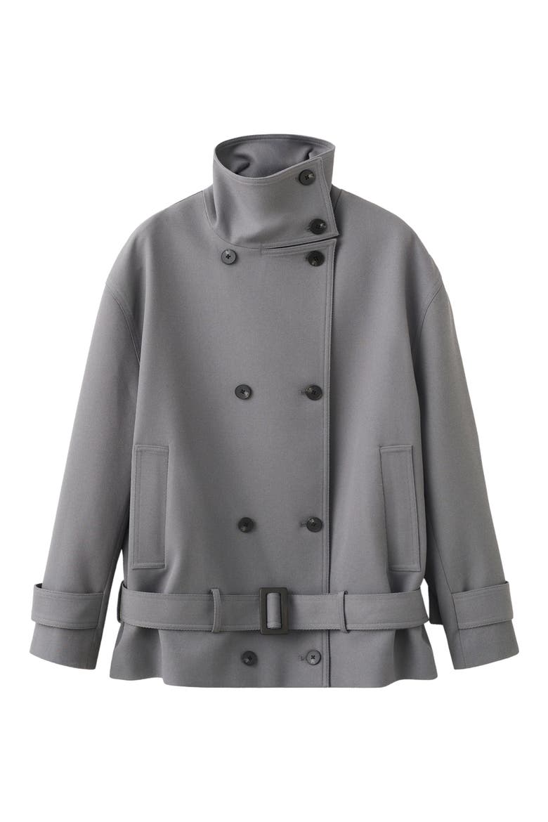 Funnel Neck Trench Coat With Belt