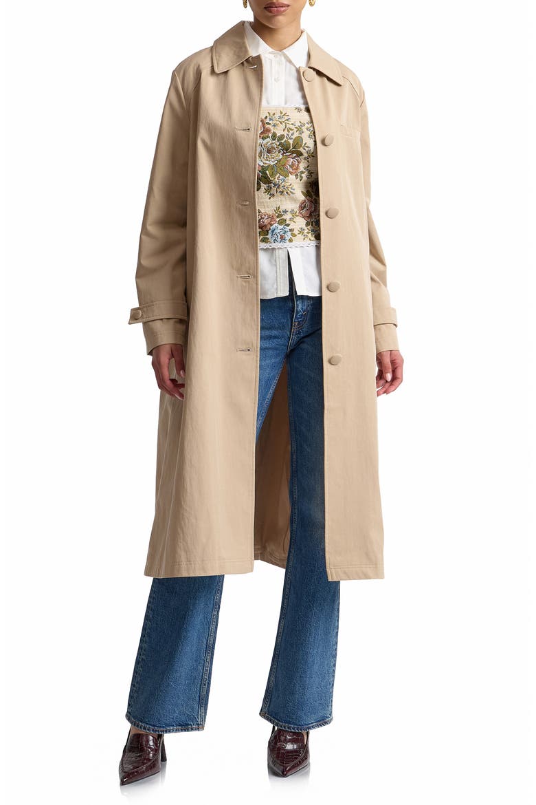 Oversize Cotton Blend Trench Coat