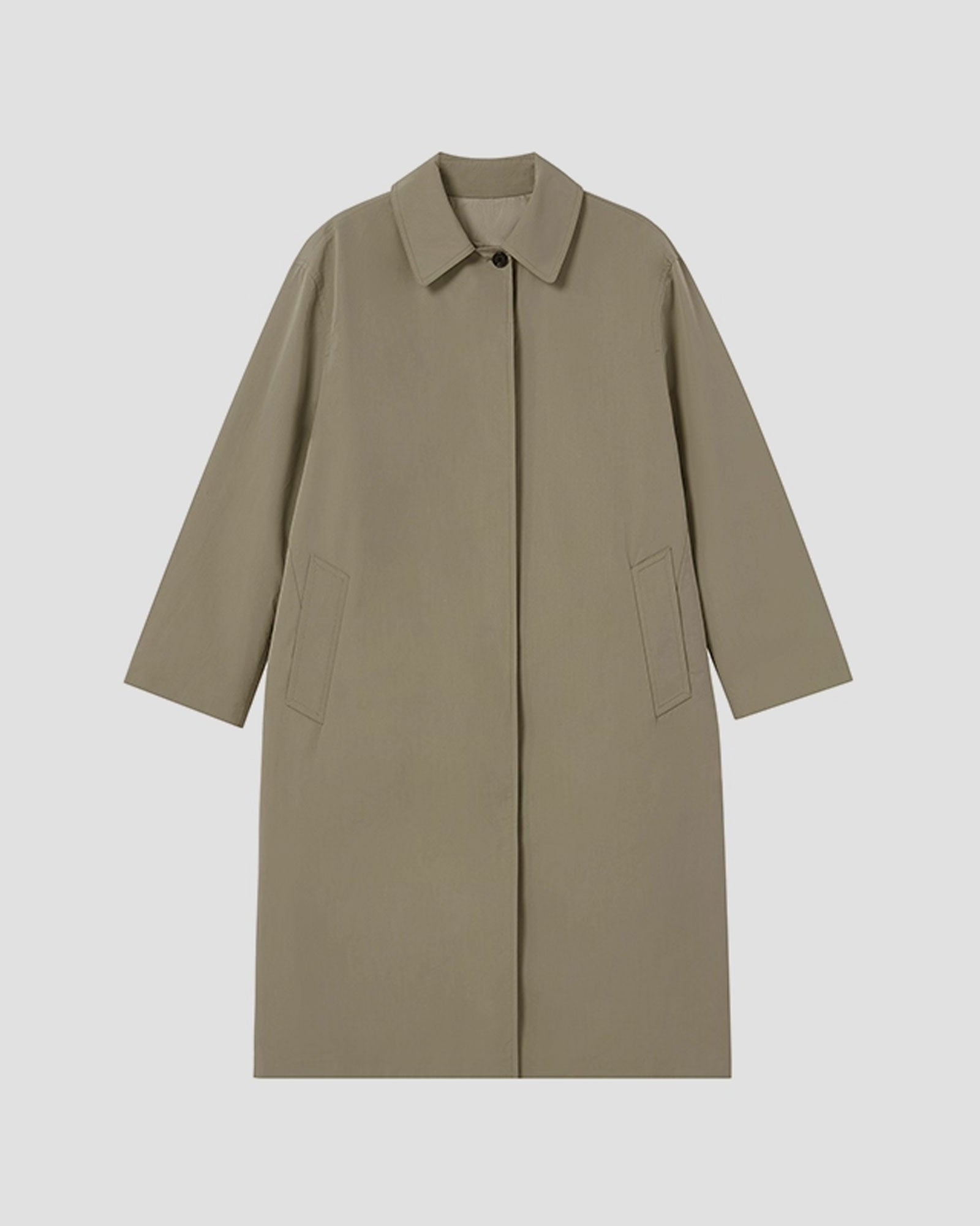 Cotton Silk Trench - Khaki / Xs