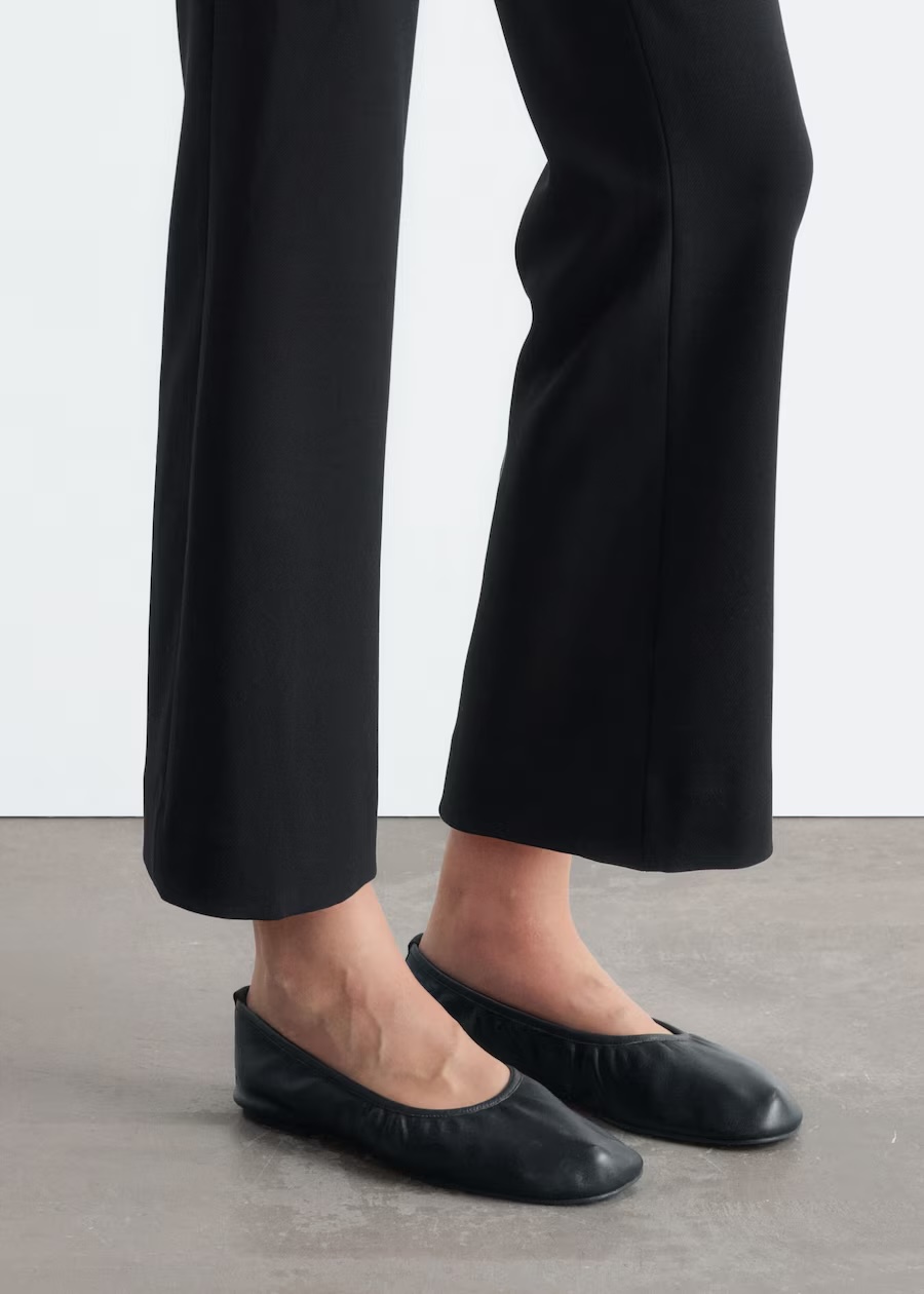 & Other Stories, Leather Ballet Flats - Orange