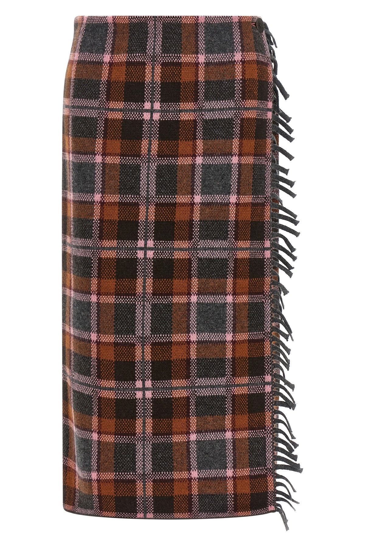 Tartan Wrap Skirt - Marrone / S