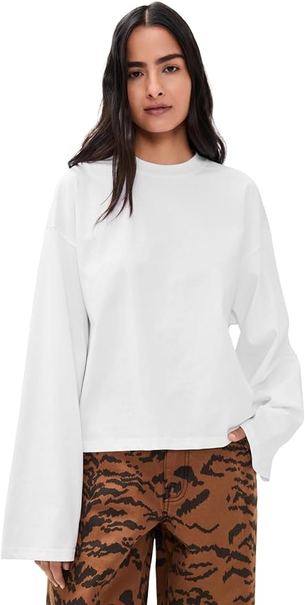 Lioness, Lioness Women's Bloom Long Sleeve Tee, Porcelain, S