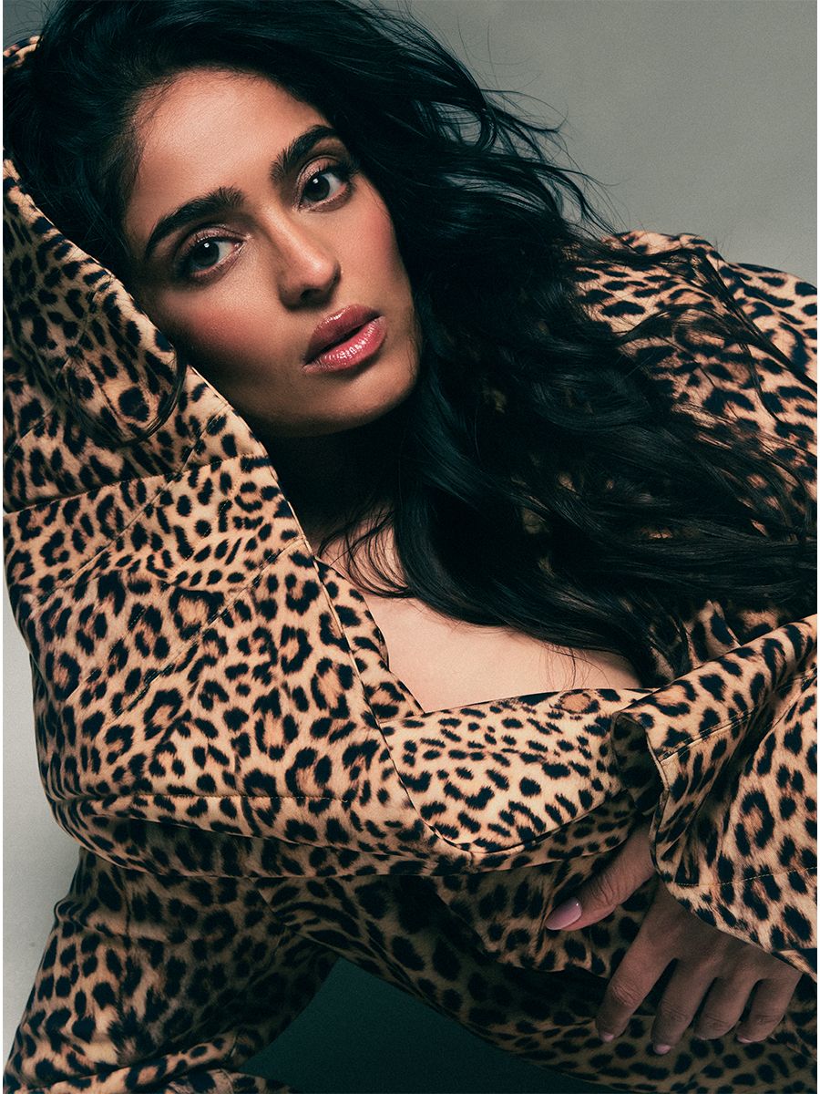 Mandeep Dhillon, photographed by Jack Waterlot, wearing a leopard print Norma Kamali coat.