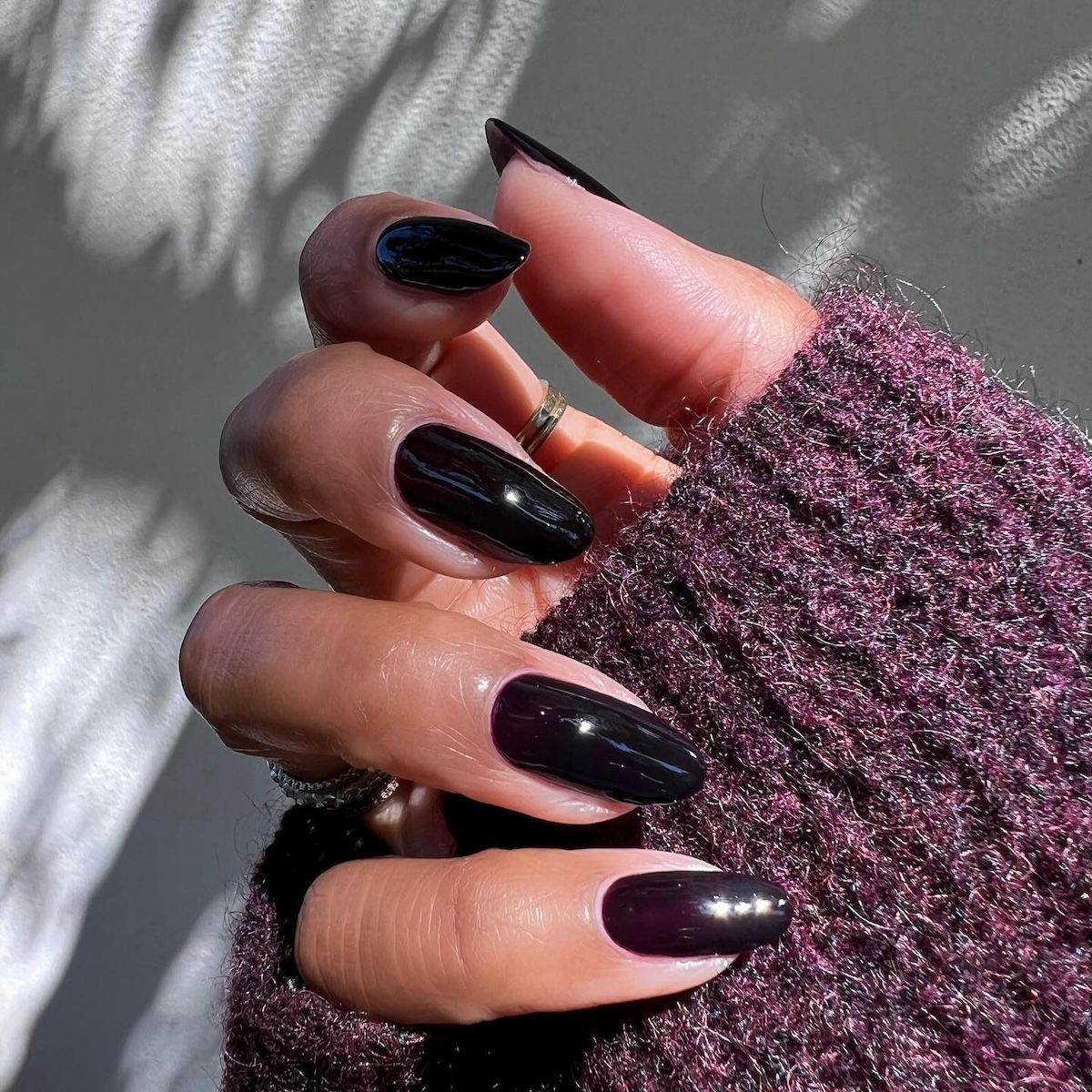 Midnight plum nails