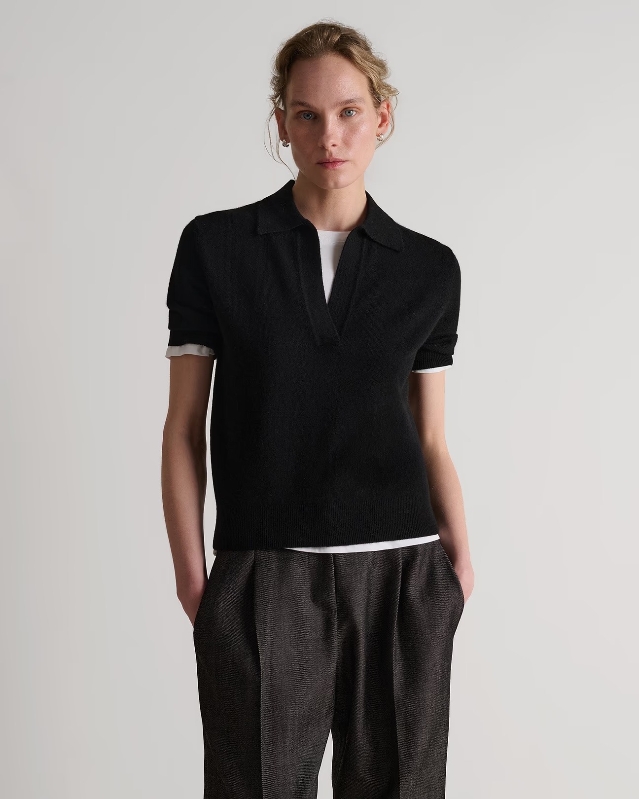 Rise & Fall, Women's Finest Cashmere Open Collar Polo