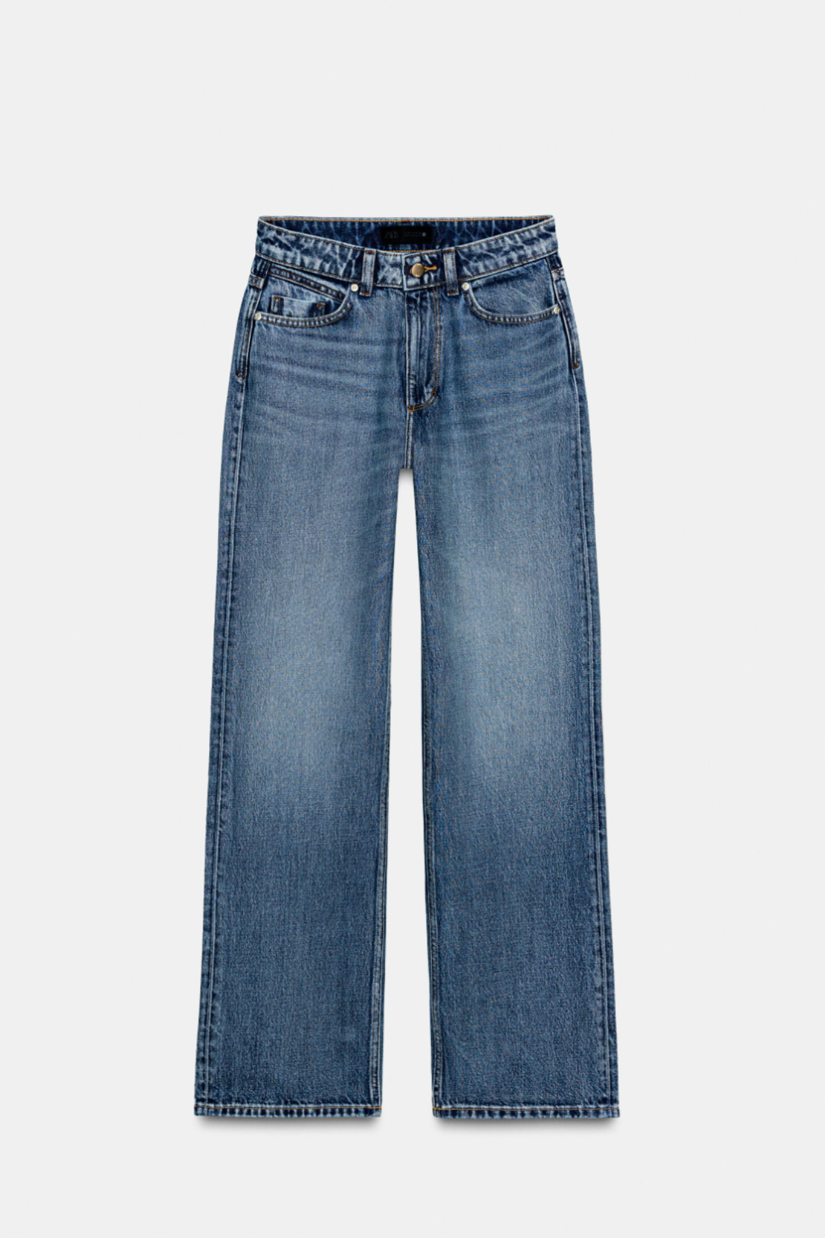 ZARA, High-Waist Regular Long-Length Jeans