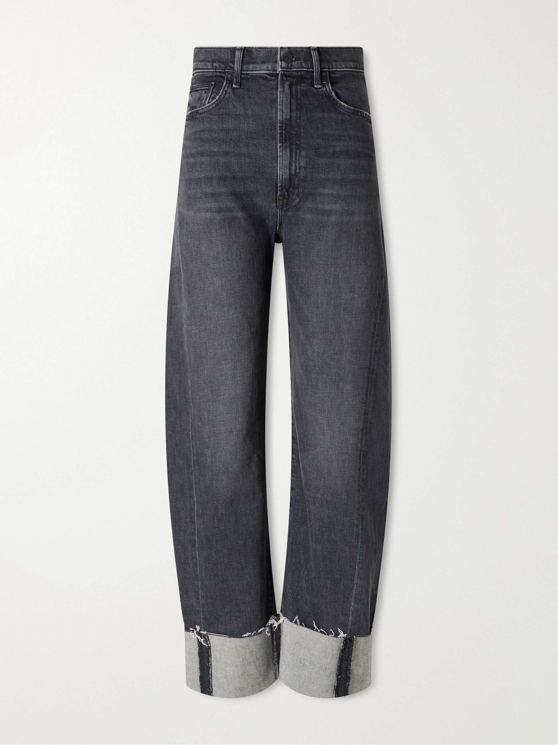 The Half Pipe Ankle Cuff Fray High-Rise Barrel-Leg Jeans