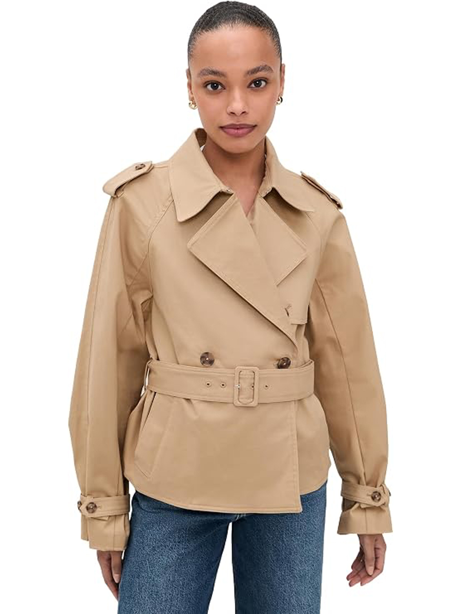 Good American, Cropped Trench Jacket