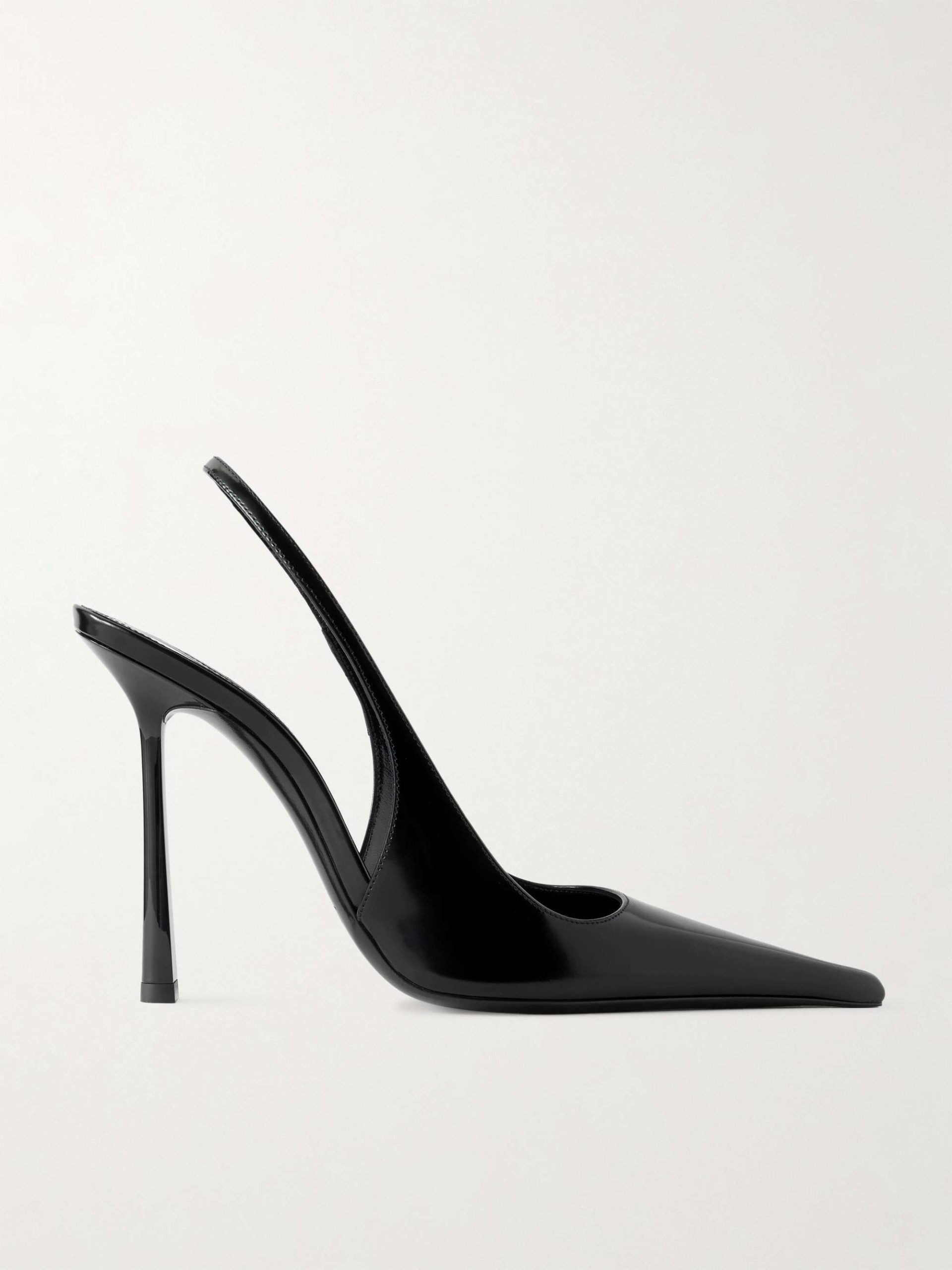 Vendôme Glossed-Leather Slingback Pumps