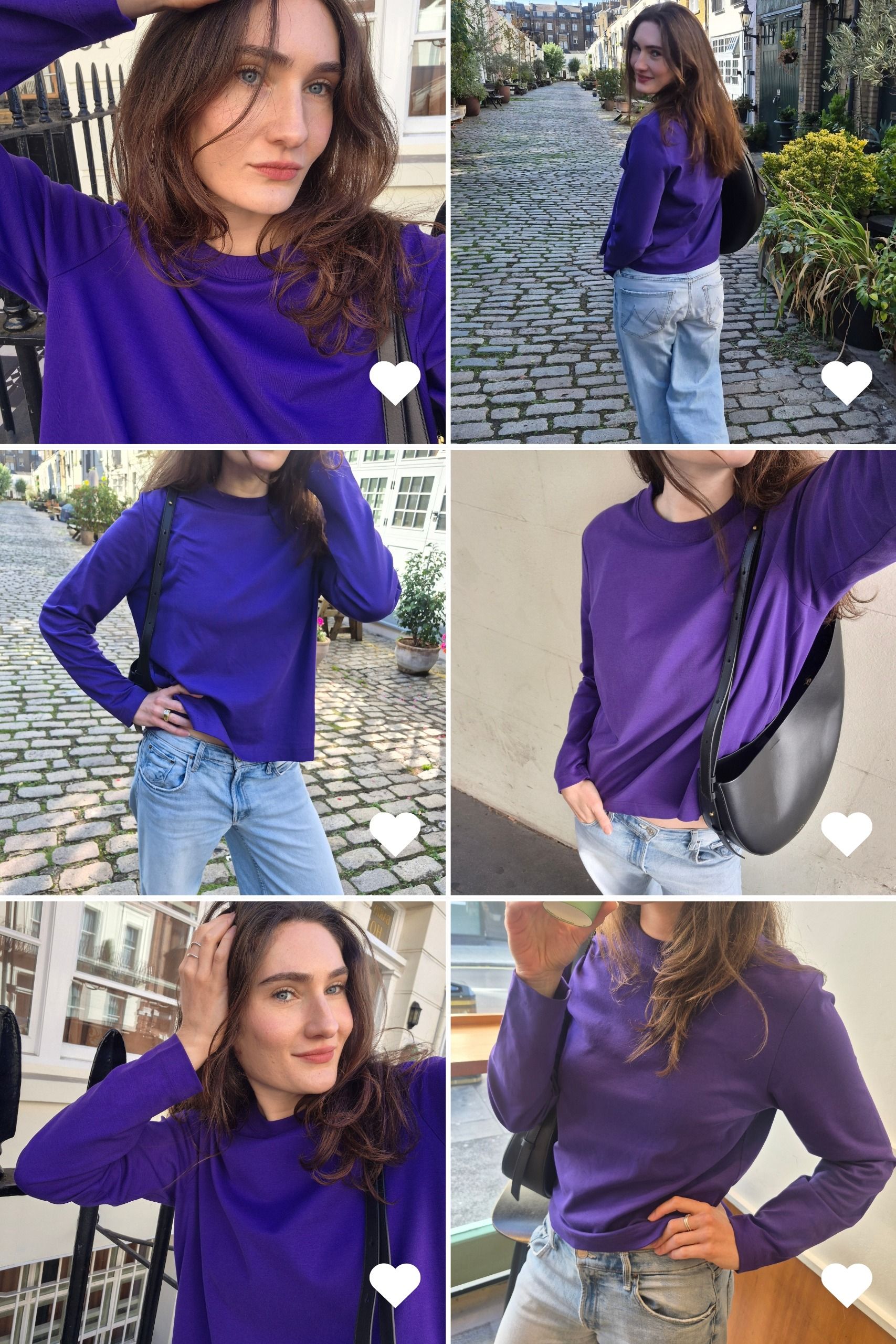 how to wear purple: who what wear uk editor natalie munro reviews COS purple long sleeve tshirt