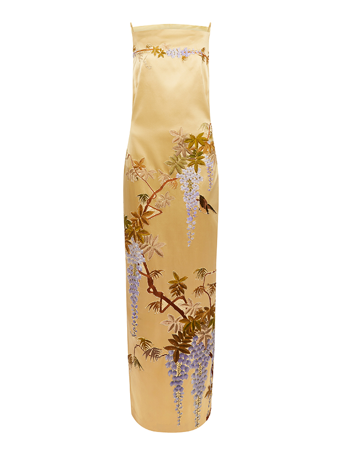 Conner Ives, Embroidered Silk Maxi Dress
