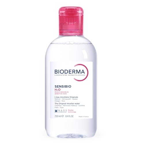 Bioderma Sensibio H2o Micellar Water, Makeup Remover Cleanser, Gentle for Skin, Fragrance-Free & Alcohol-Free, Gentle Face Cleanser for Sensitive Skin, 8.4 Fl Oz