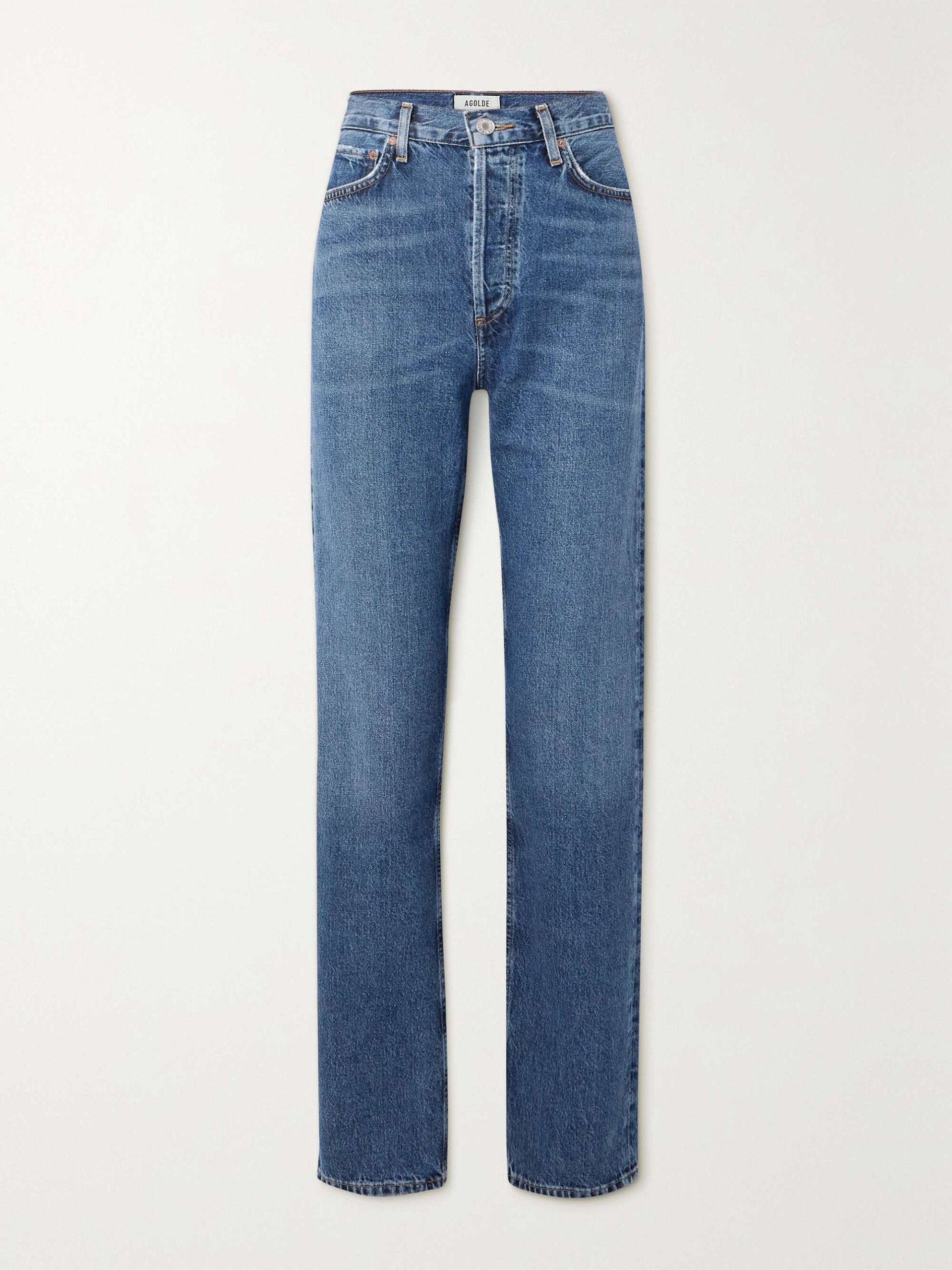 90's Pinch Waist Long Organic High-Rise Straight-Leg Jeans