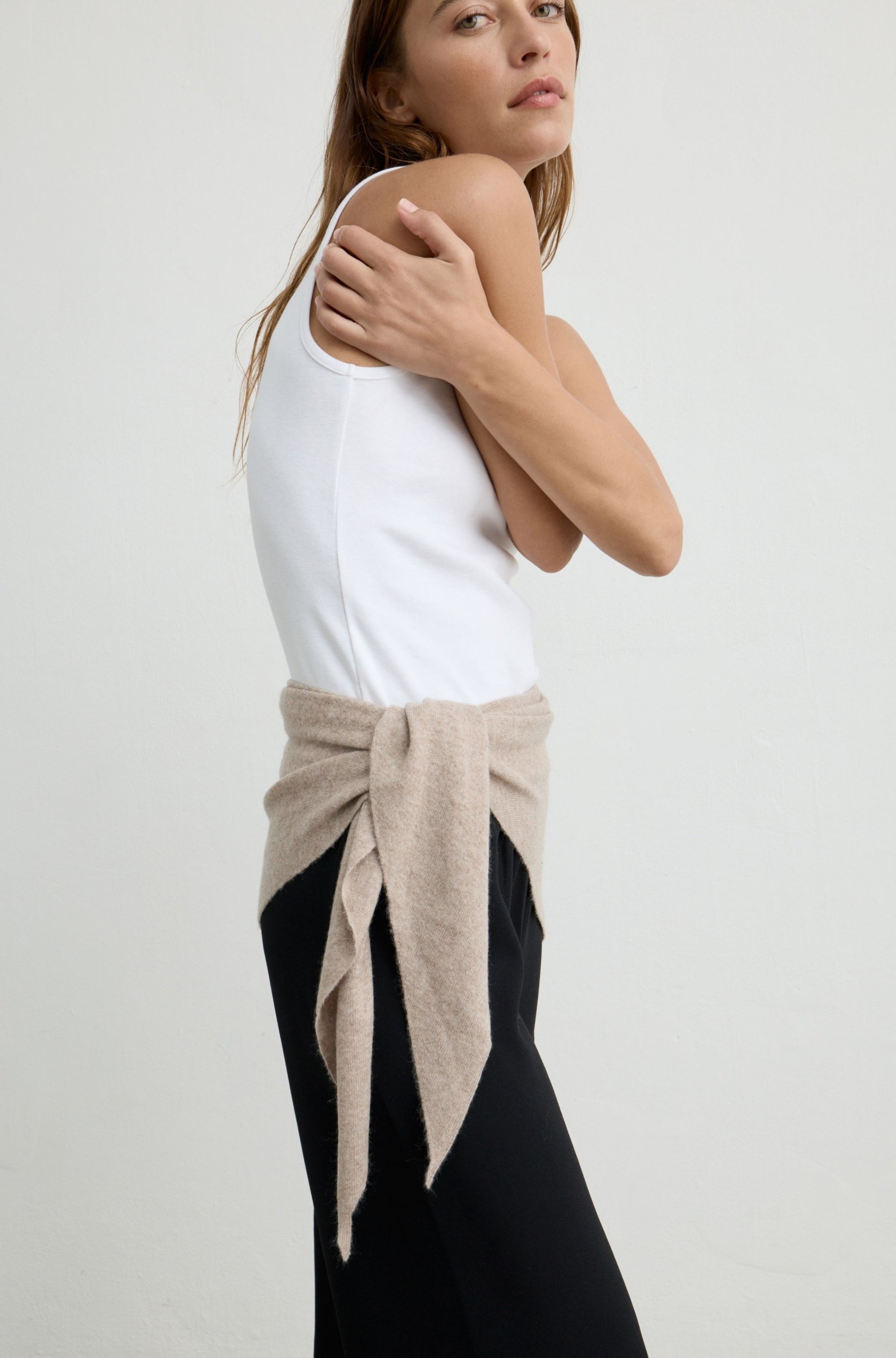 Long Triangle Scarf - Oatmeal