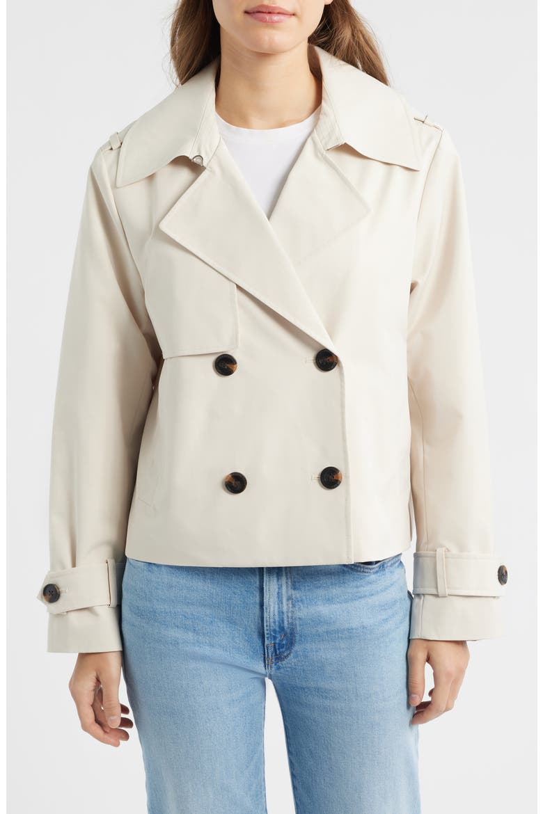 Floral Lining Short Trench Coat