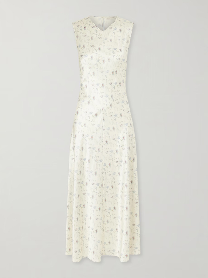 D&Ocirc;EN, Adelana Floral-Print Silk-Satin Midi Dress