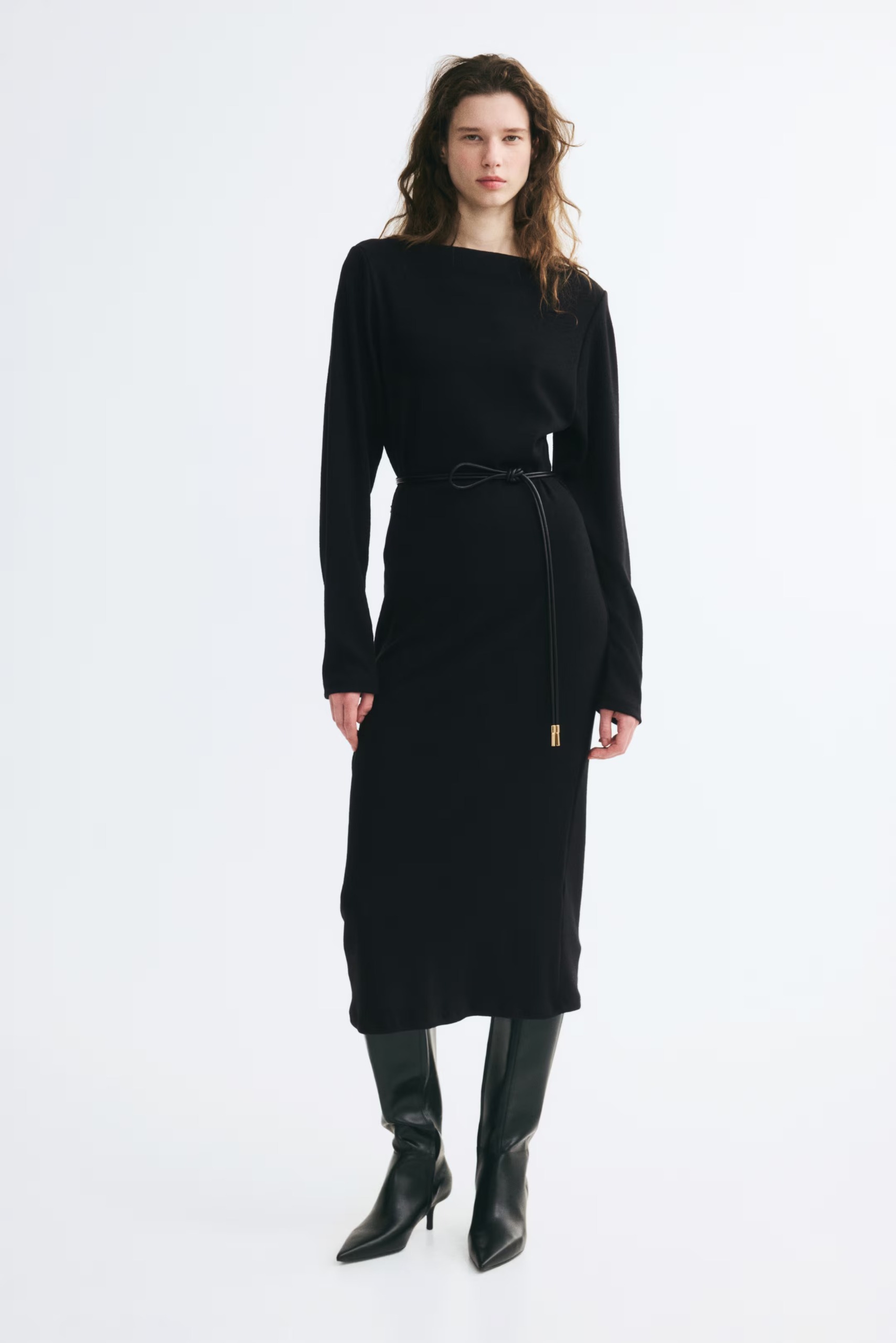 H&M, Belted Rib-Knit Dress
