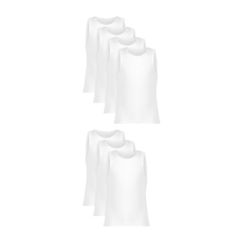 Hanes Unisex Baby White Tank Tops Pack, 7-Pack, Soft Cotton Kids Clothes, Boys Undershirt Tank Tops, Moisture Wicking