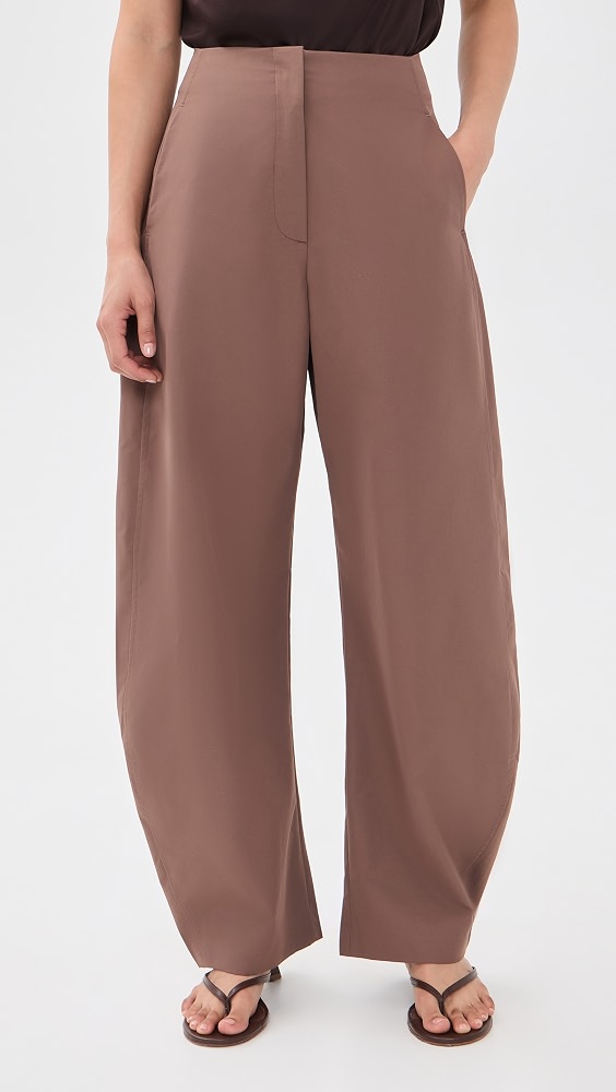 Edolo Barrel Leg Trousers - Brown