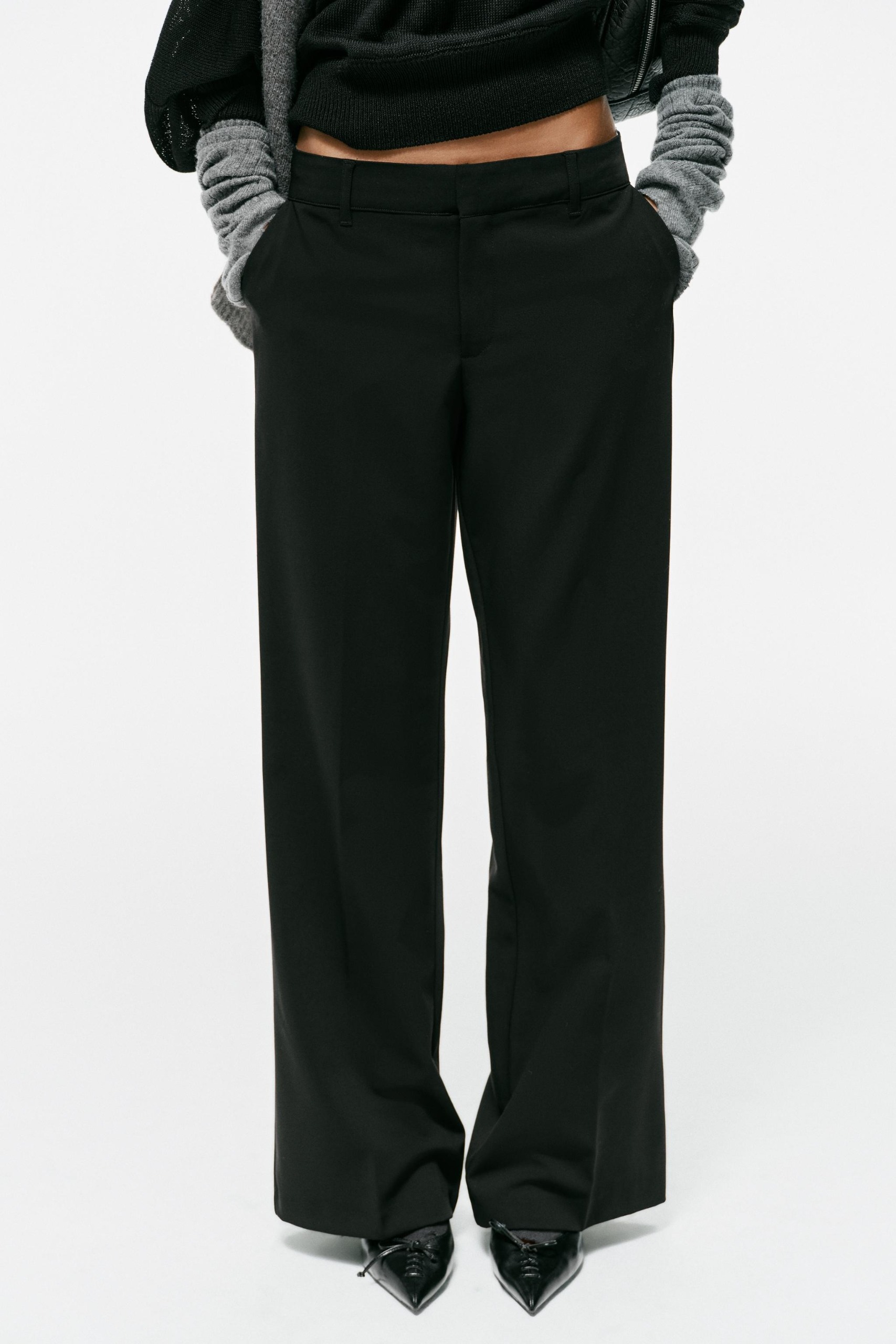 Zara, Low-Rise Straight-Leg Pants