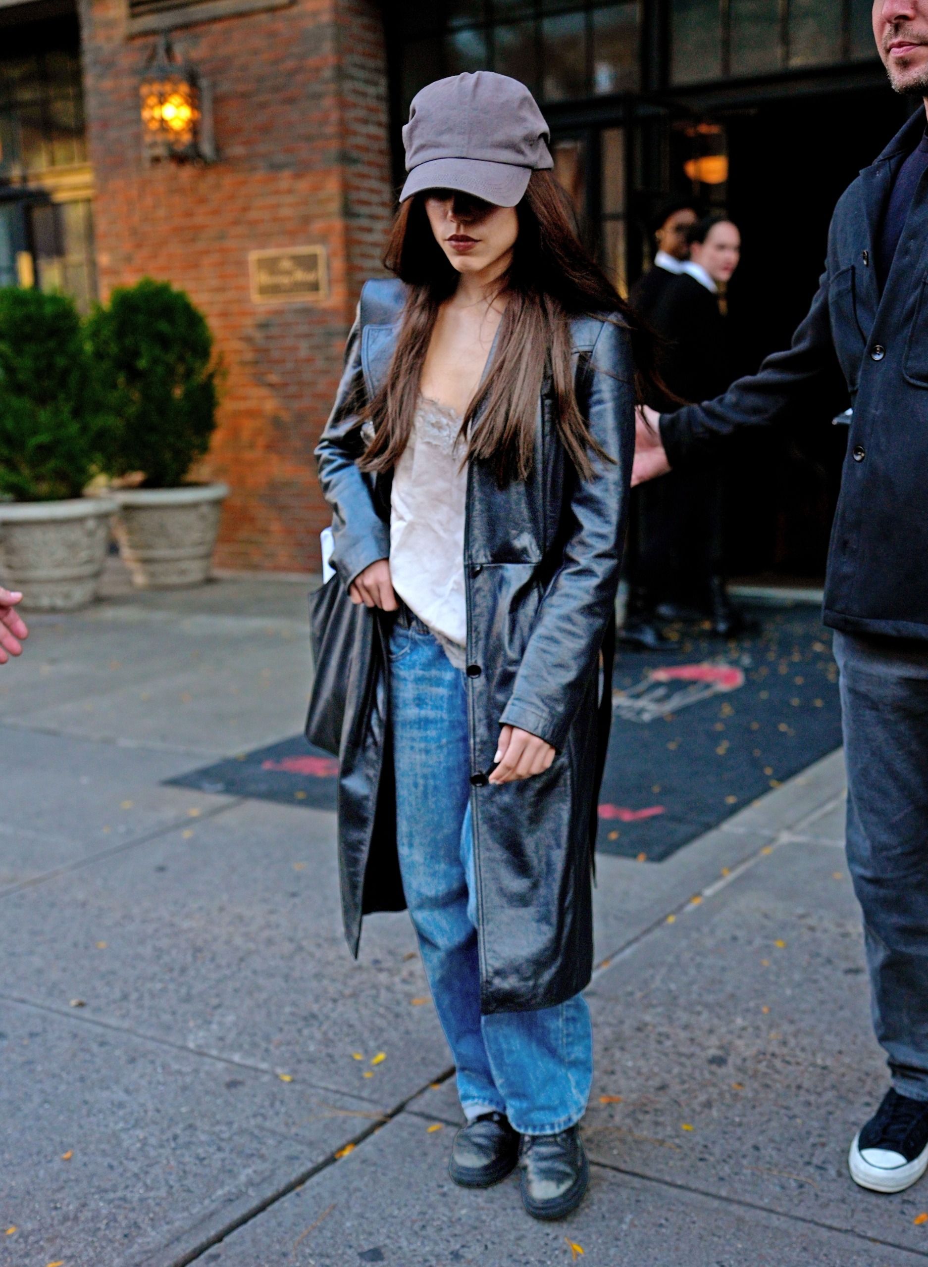 Celebrity wearing a fall date night outfit.