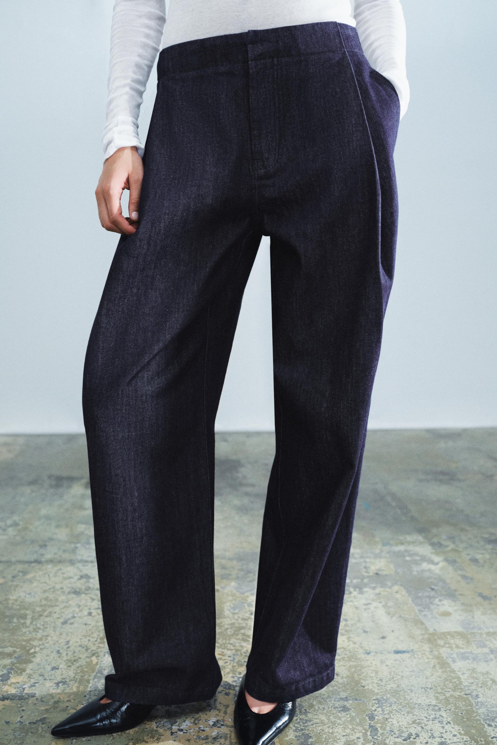 Mid-Rise Zw Collection Barrel Jeans - Blue - 26 (us 2)