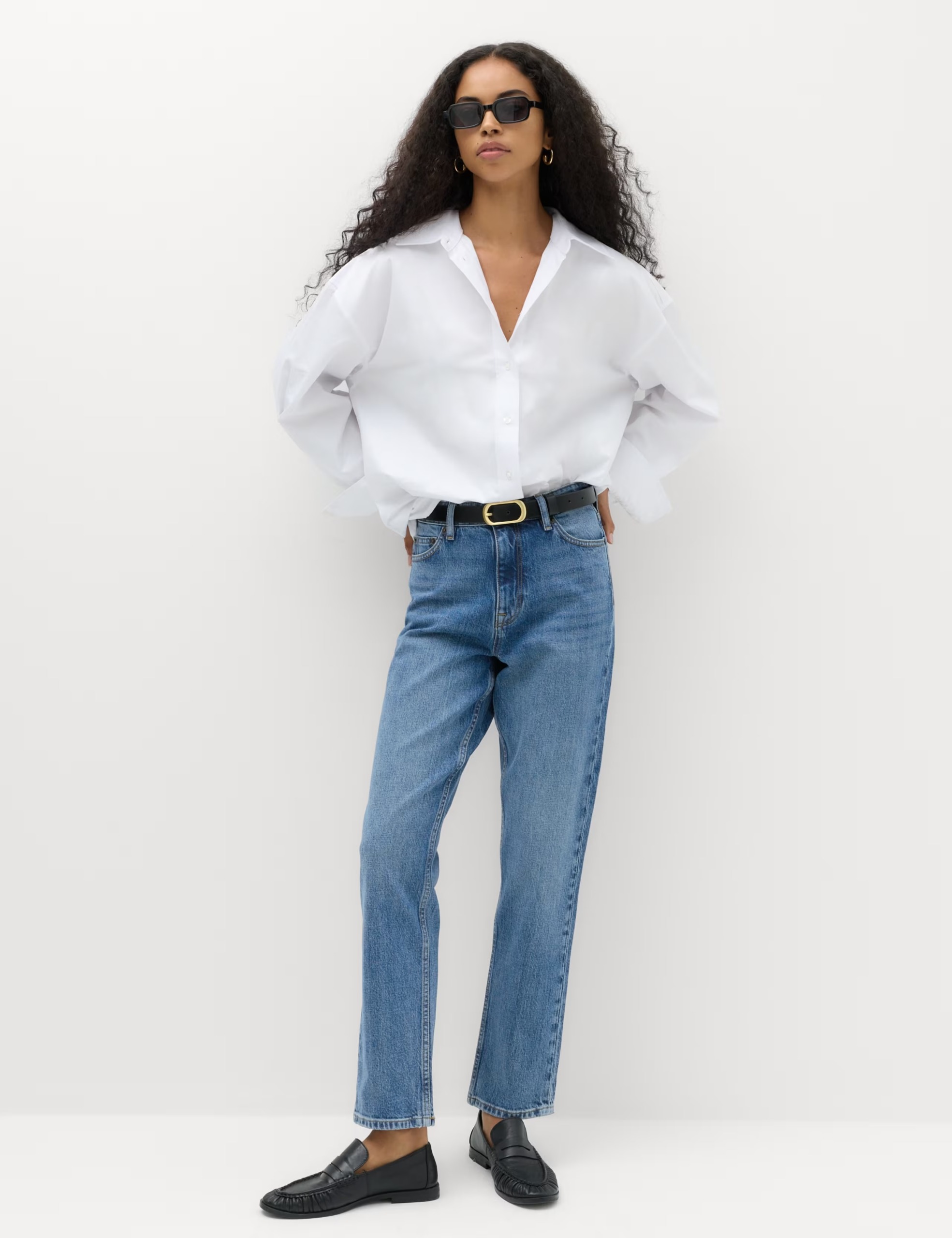 M&S, Mid Rise Straight Leg Ankle Length Jeans